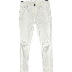 One Teaspoon FreeBirds II Low Waist Stretch Fitted Leg Jeans In White Size 26